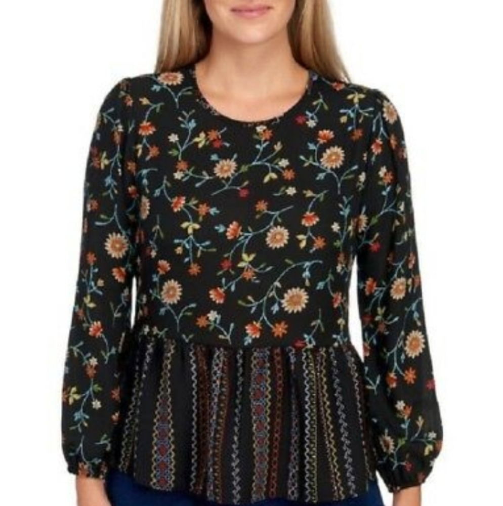 Chenault | Floral Peplum Blouse